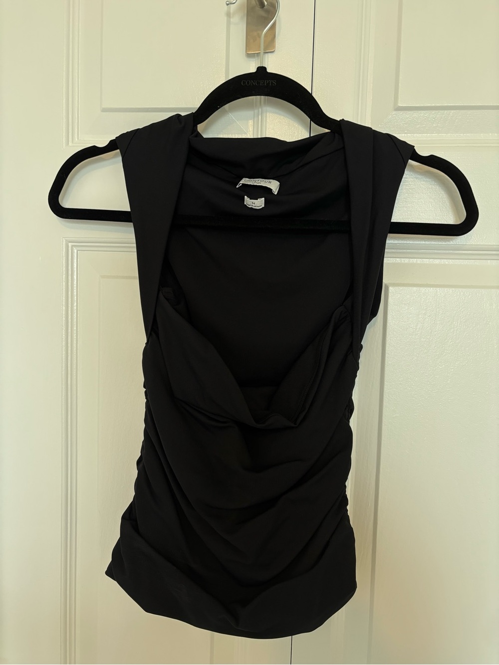 Aritzia Contour Black Draped Cowl Neck Tank Top